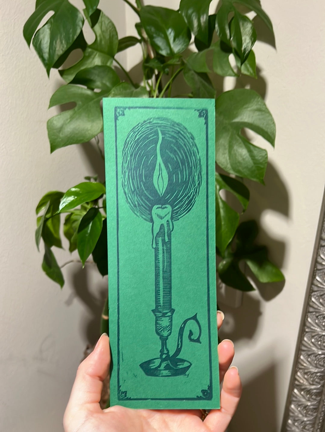 Green Candle Bookmark